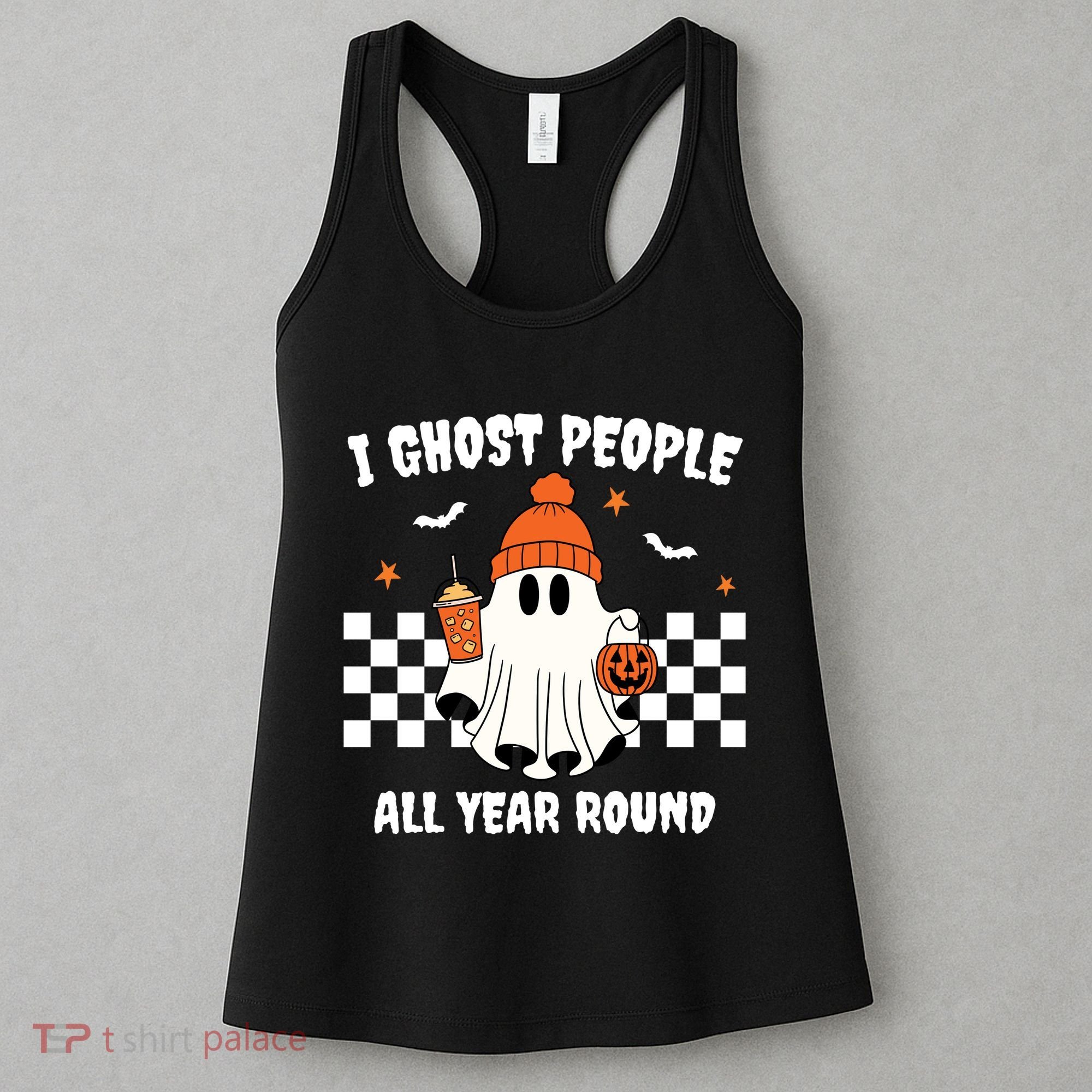 I Ghost People All Year Round Halloween Funny Women's Tank Top