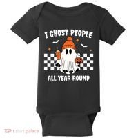 I Ghost People All Year Round Halloween Funny Baby Bodysuit thumb 0