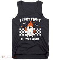 I Ghost People All Year Round Halloween Funny Tank Top thumb 0