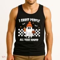 I Ghost People All Year Round Halloween Funny Tank Top thumb 3