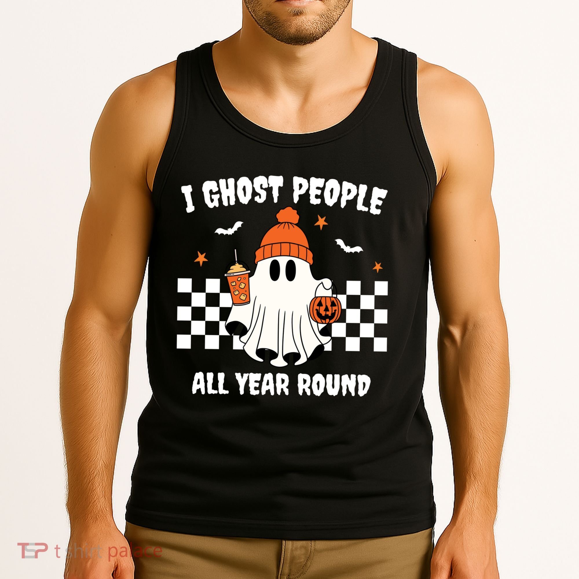 I Ghost People All Year Round Halloween Funny Tank Top