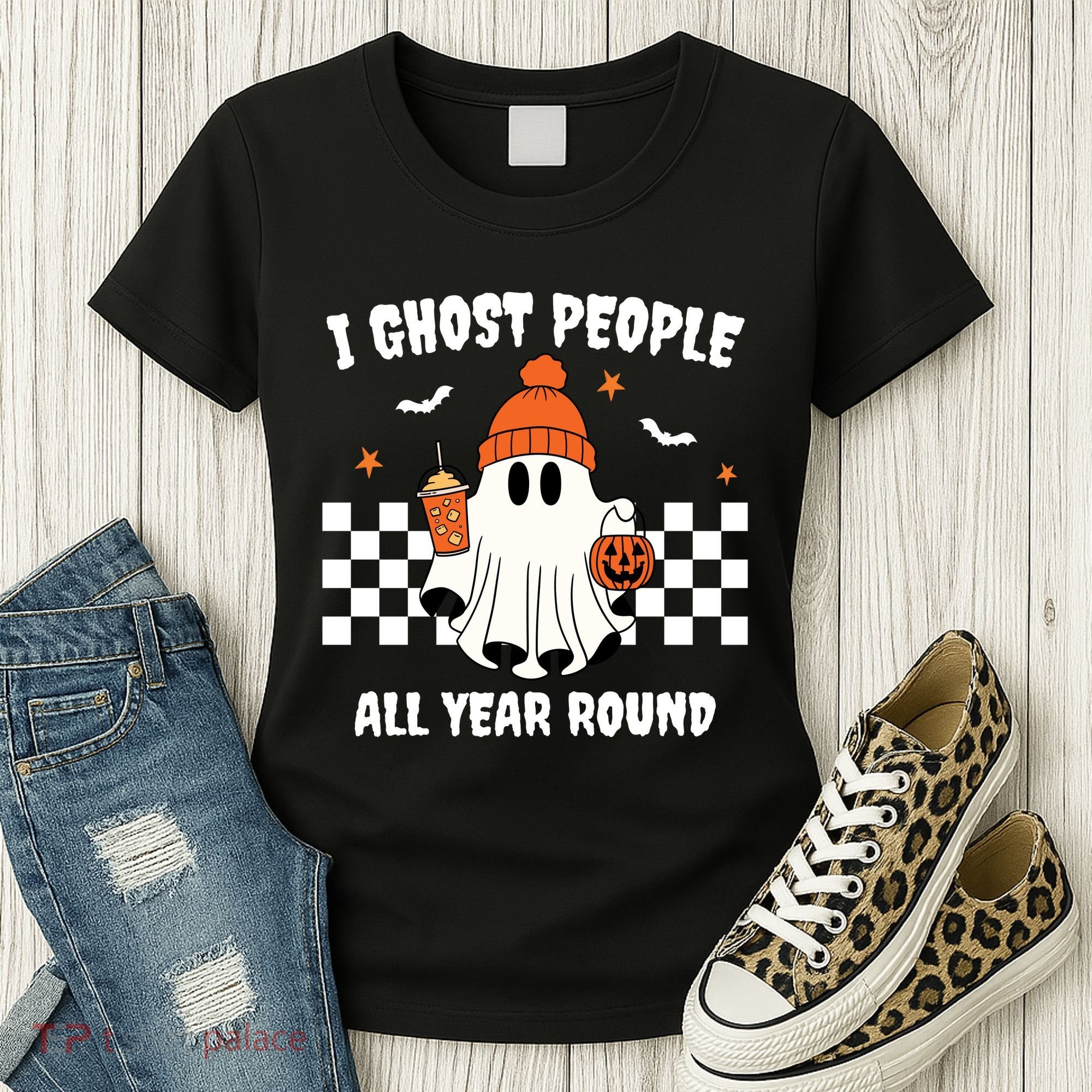 I Ghost People All Year Round Halloween Funny Women's T-Shirt