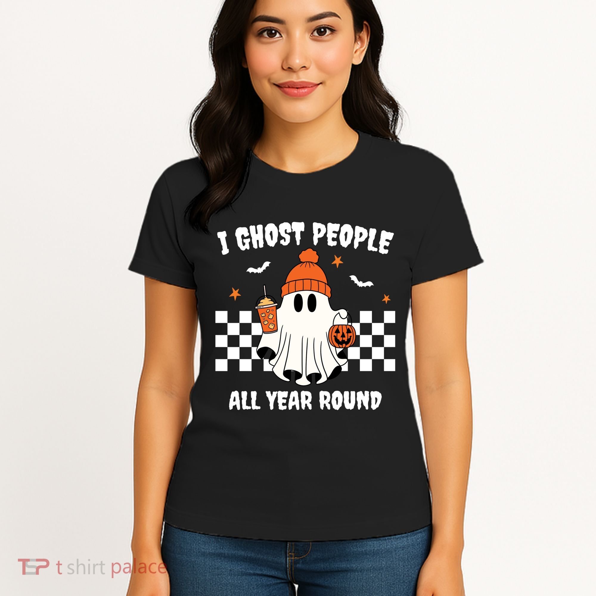 I Ghost People All Year Round Halloween Funny Women's T-Shirt