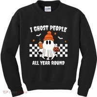 I Ghost People All Year Round Halloween Funny Kids Sweatshirt thumb 0