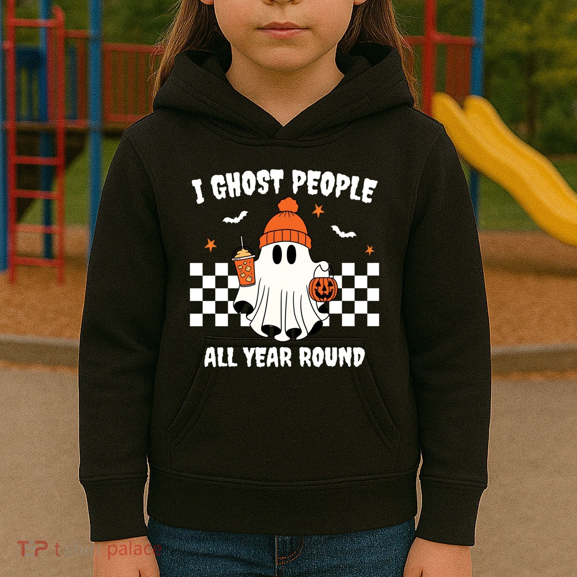 I Ghost People All Year Round Halloween Funny Kids Hoodie