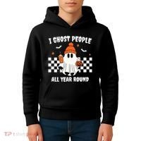 I Ghost People All Year Round Halloween Funny Kids Hoodie thumb 4