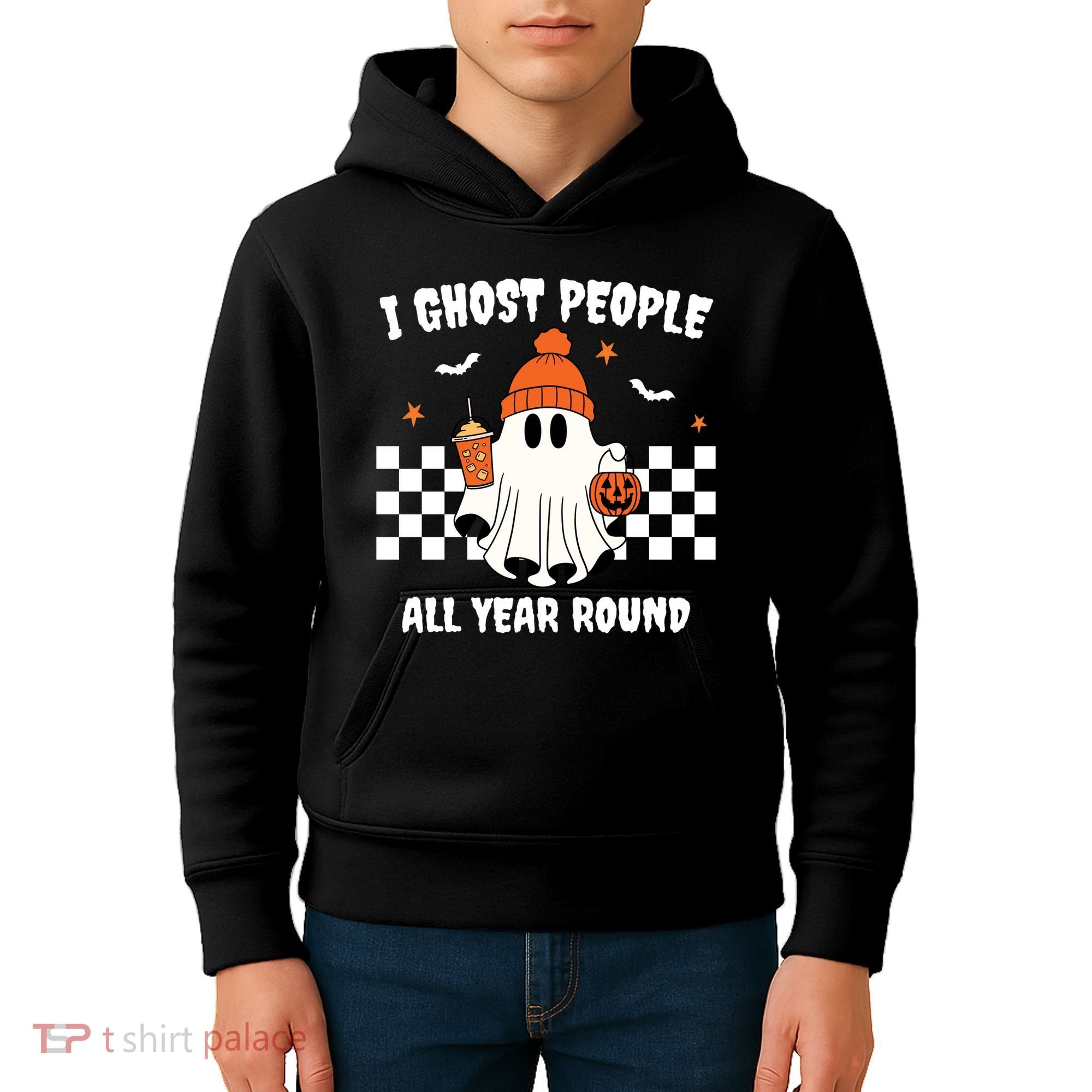 I Ghost People All Year Round Halloween Funny Kids Hoodie