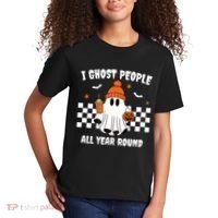 I Ghost People All Year Round Halloween Funny Kids T-Shirt thumb 2
