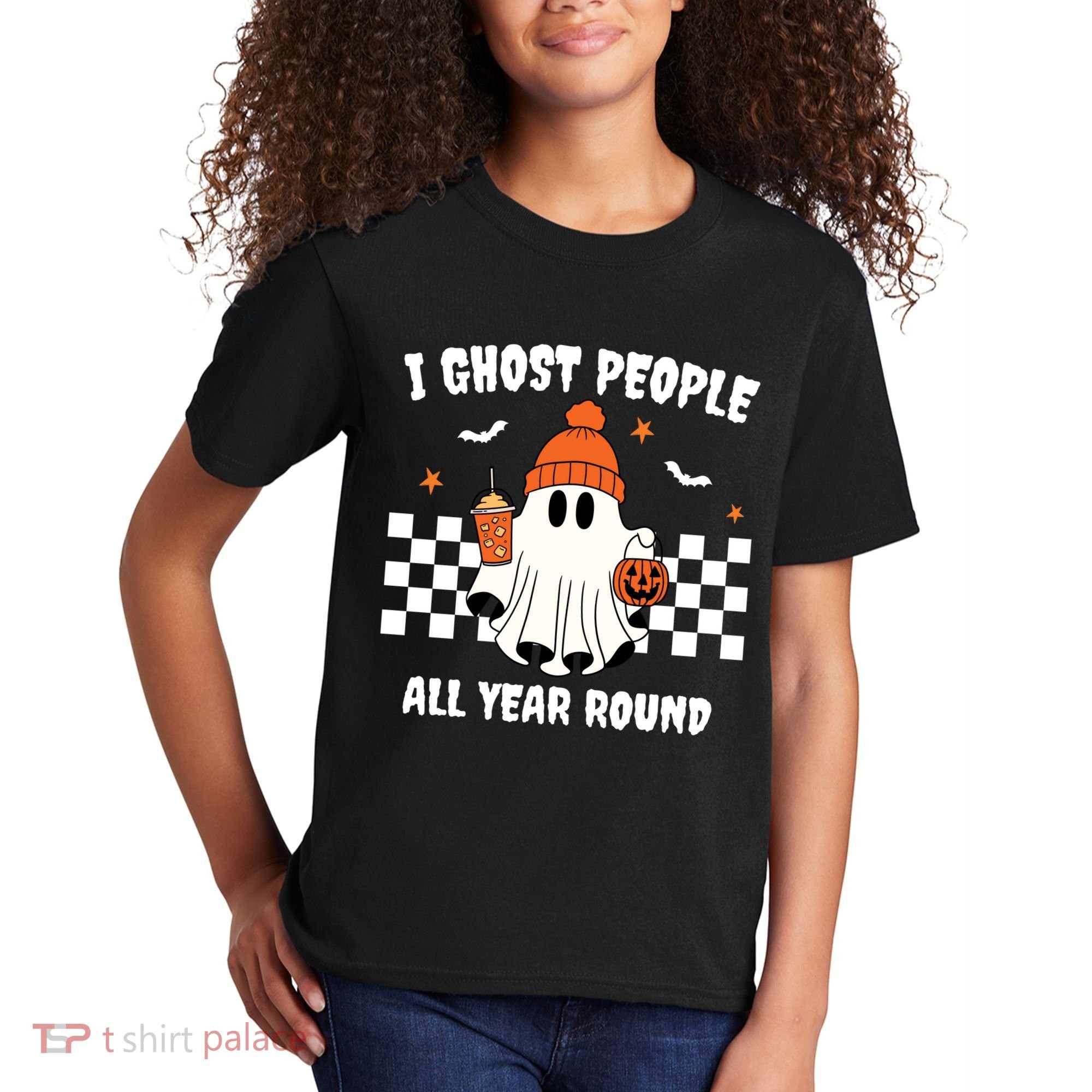 I Ghost People All Year Round Halloween Funny Kids T-Shirt