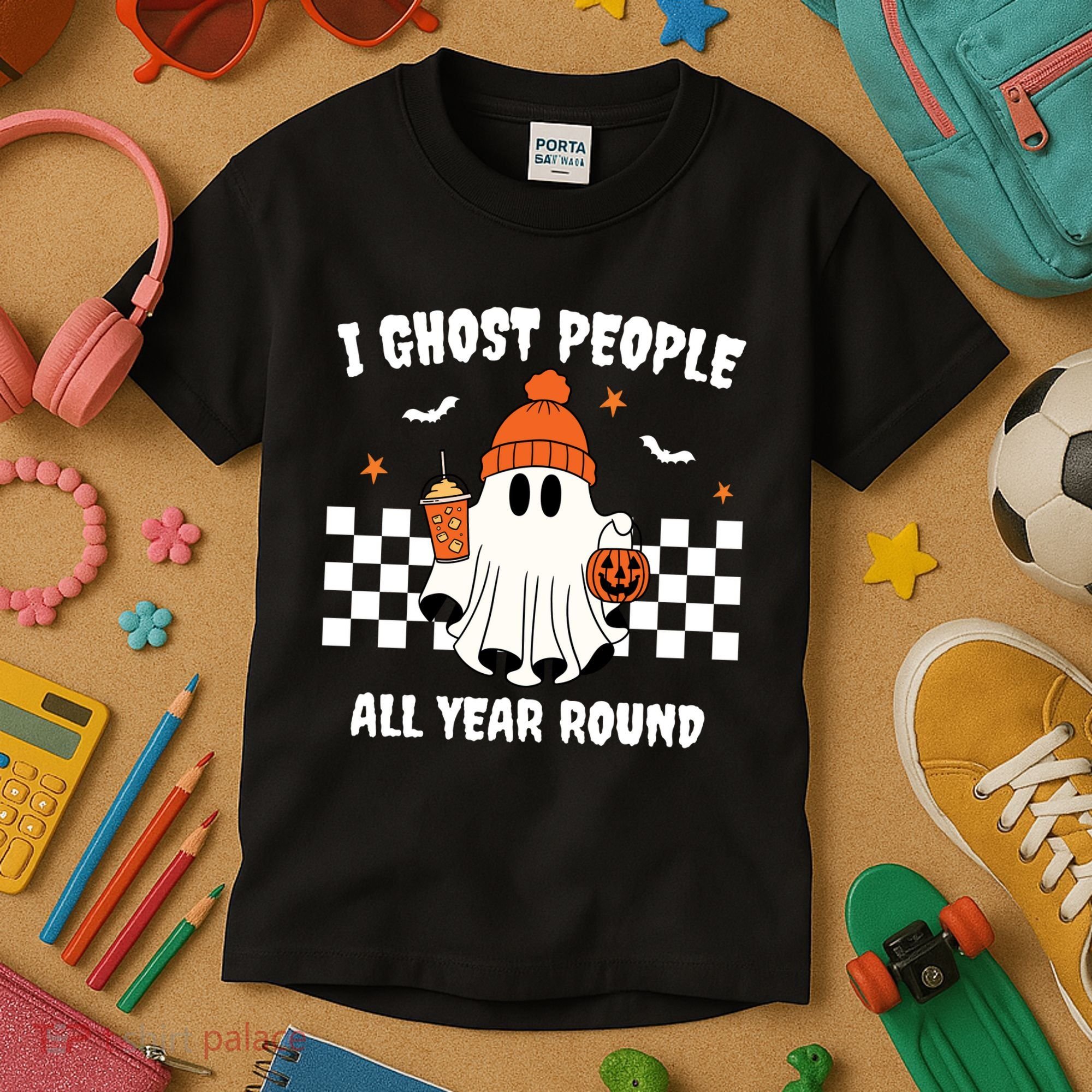 I Ghost People All Year Round Halloween Funny Kids T-Shirt
