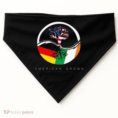 Irish German Roots American Grown With Flag USA-Made Doggie Bandana