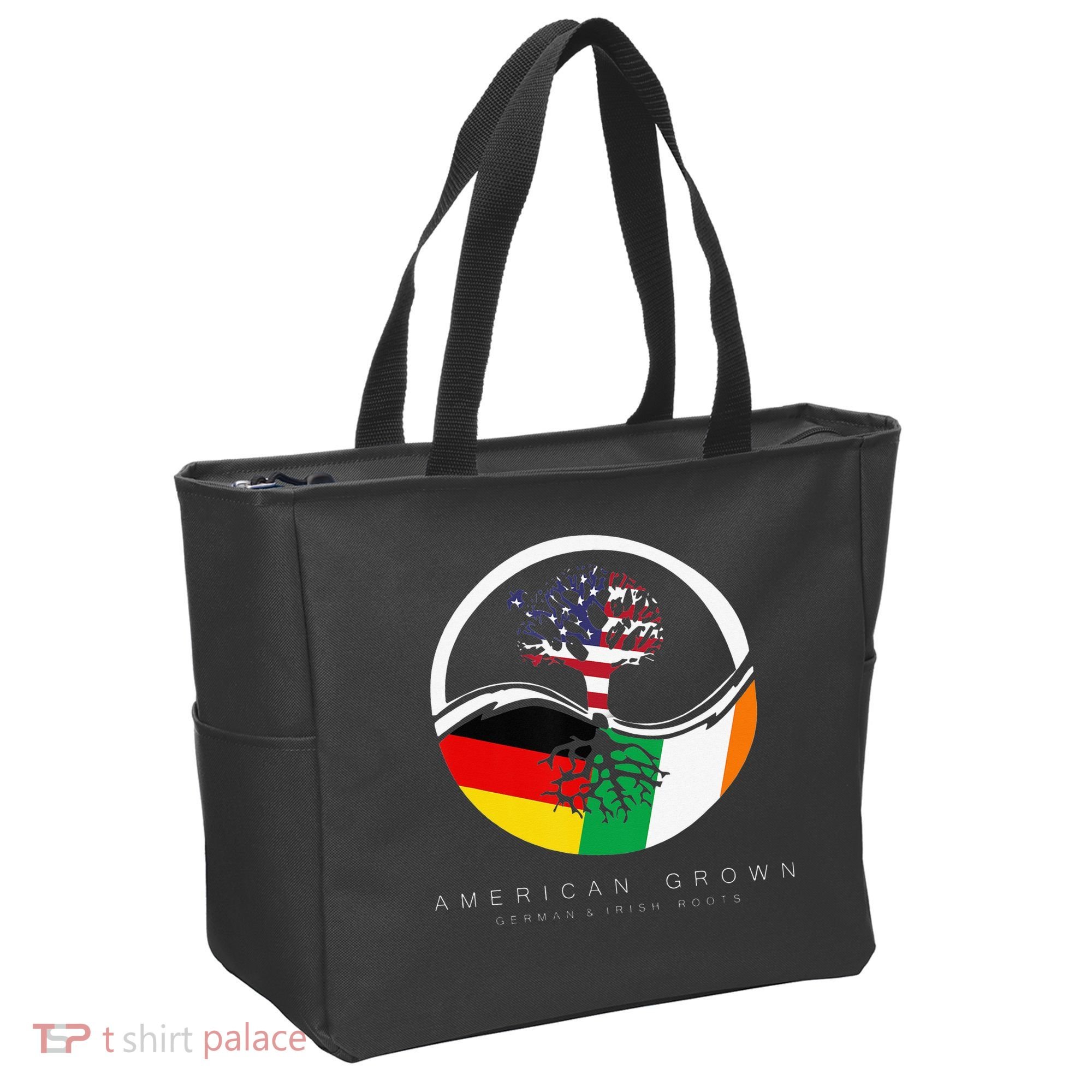 Irish German Roots American Grown With Flag Tote Bag