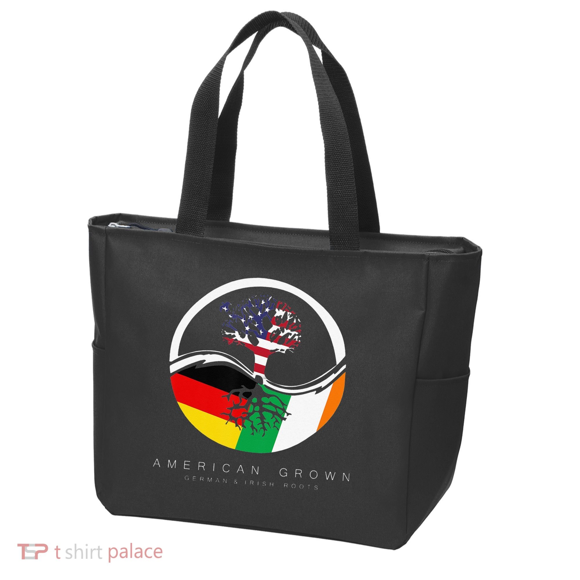 Irish German Roots American Grown With Flag Tote Bag