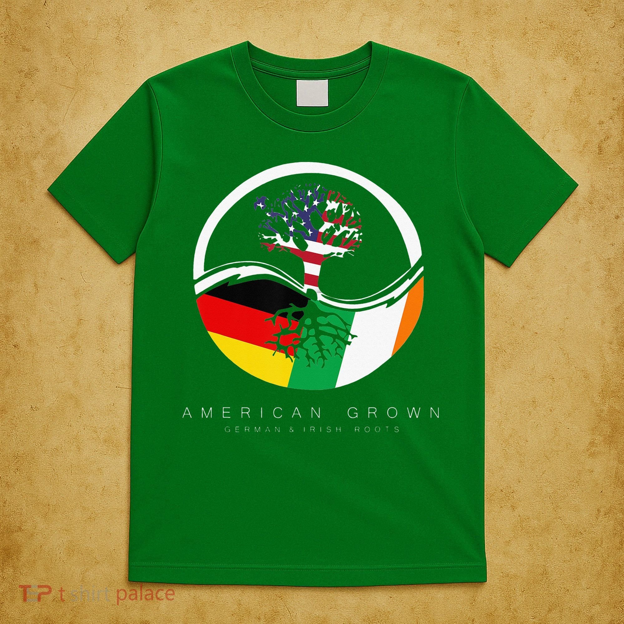 Irish German Roots American Grown With Flag T-Shirt