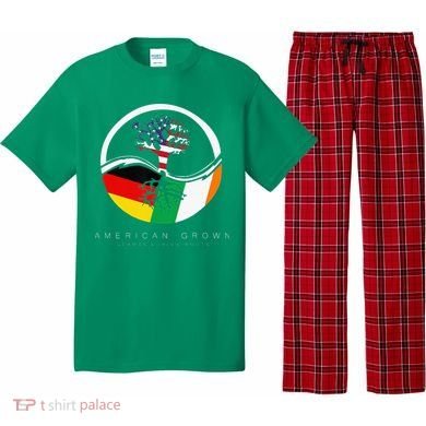 Irish German Roots American Grown With Flag Pajama Set