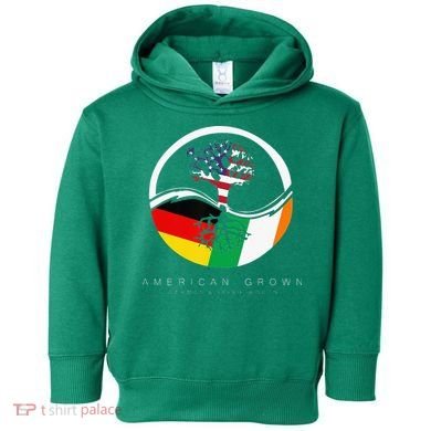 Irish German Roots American Grown With Flag Toddler Hoodie