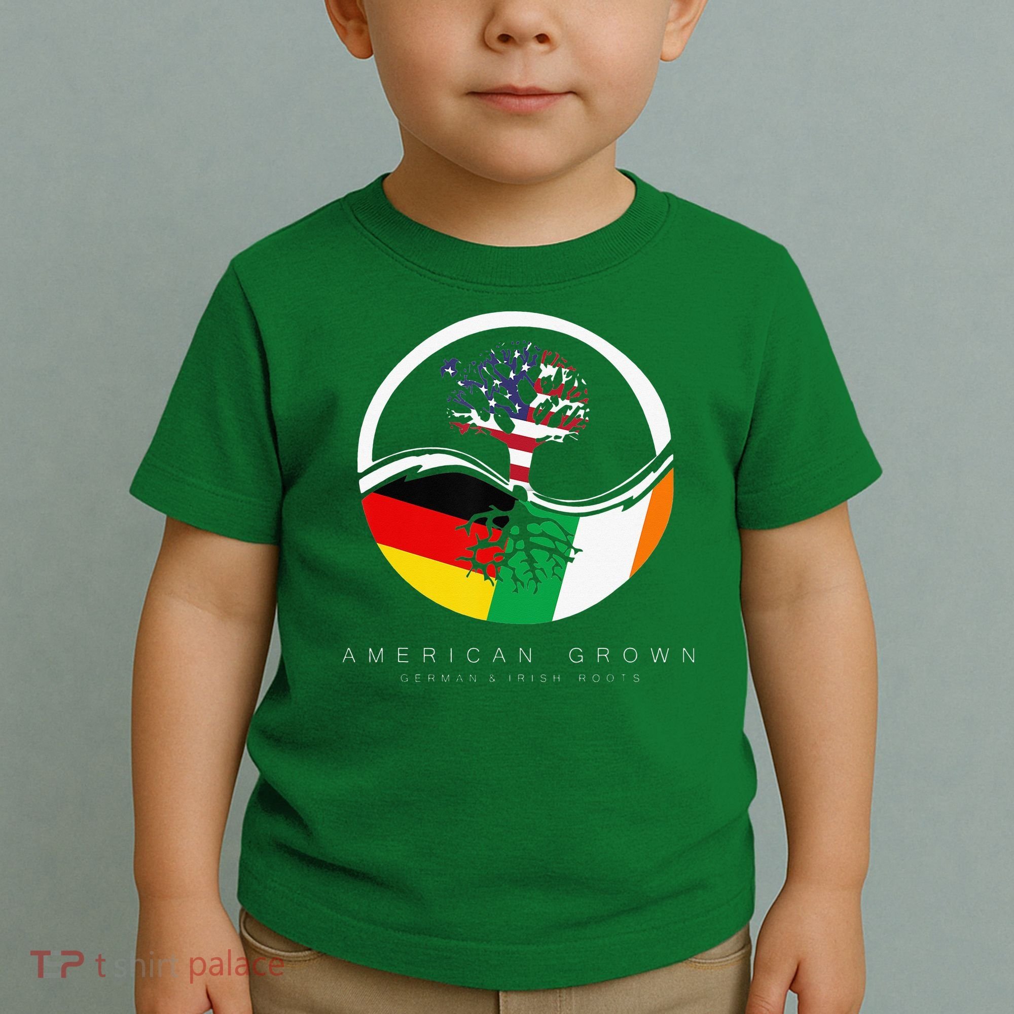Irish German Roots American Grown With Flag Toddler T-Shirt