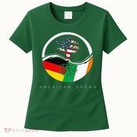 Irish German Roots American Grown With Flag Women's T-Shirt thumb 0