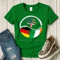 Irish German Roots American Grown With Flag Women's T-Shirt thumb 3