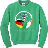 Irish German Roots American Grown With Flag Kids Sweatshirt thumb 0