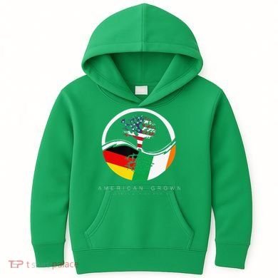 Irish German Roots American Grown With Flag Kids Hoodie
