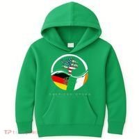 Irish German Roots American Grown With Flag Kids Hoodie thumb 0