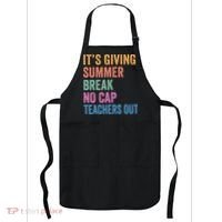 Its Giving Summer Break No Cap Funny Teacher Last Day Apron thumb 0