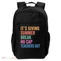Its Giving Summer Break No Cap Funny Teacher Last Day Backpack thumb 0