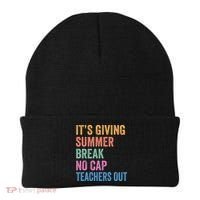Its Giving Summer Break No Cap Funny Teacher Last Day Beanie thumb 0