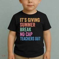 Its Giving Summer Break No Cap Funny Teacher Last Day Toddler T-Shirt thumb 2
