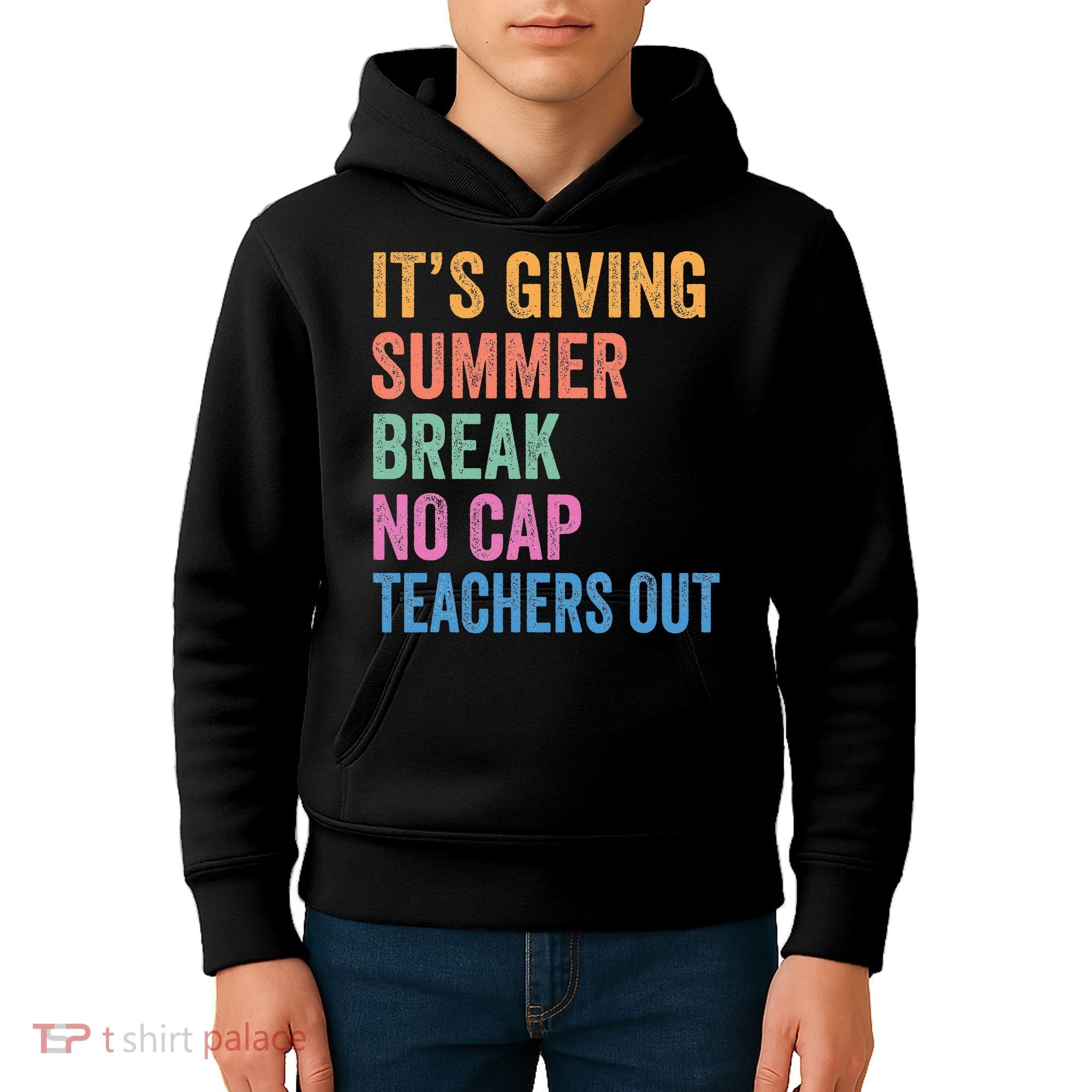 Its Giving Summer Break No Cap Funny Teacher Last Day Kids Hoodie