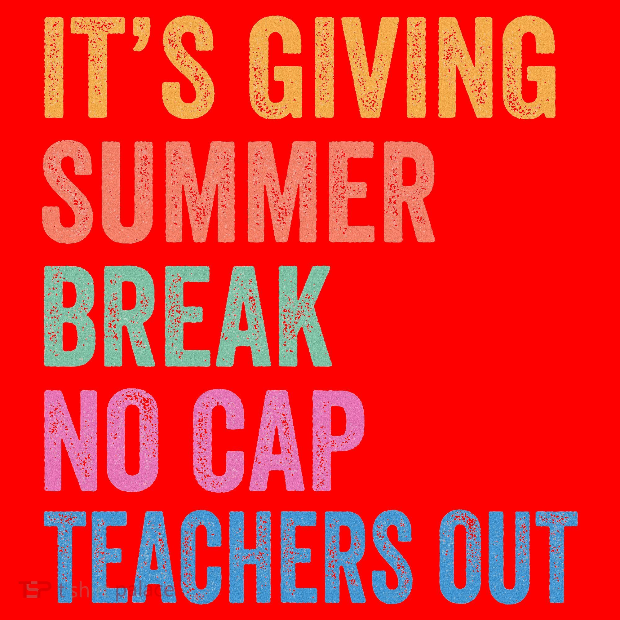 Its Giving Summer Break No Cap Funny Teacher Last Day Santa Hat
