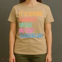 Its Giving Summer Break No Cap Funny Teacher Last Day T-Shirt thumb 4