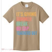 Its Giving Summer Break No Cap Funny Teacher Last Day Kids T-Shirt thumb 0