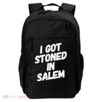 I Got Stoned In Salem Halloween Witches Stoner Cool Gift Backpack thumb 0