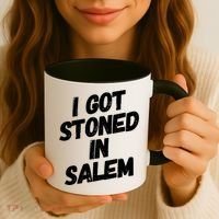 I Got Stoned In Salem Halloween Witches Stoner Cool Gift Coffee Mug thumb 3
