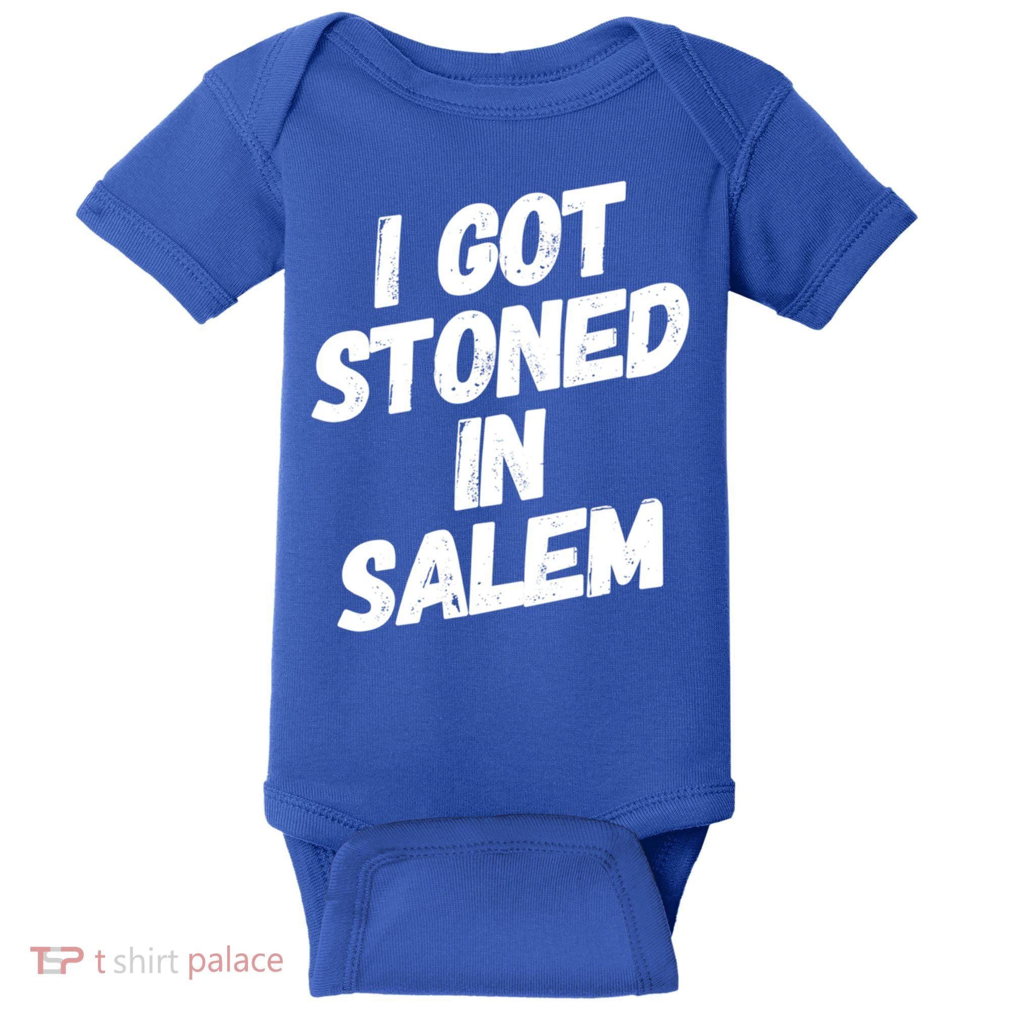 I Got Stoned In Salem Halloween Witches Stoner Cool Gift Baby Bodysuit