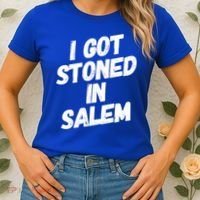 I Got Stoned In Salem Halloween Witches Stoner Cool Gift Women's T-Shirt thumb 2