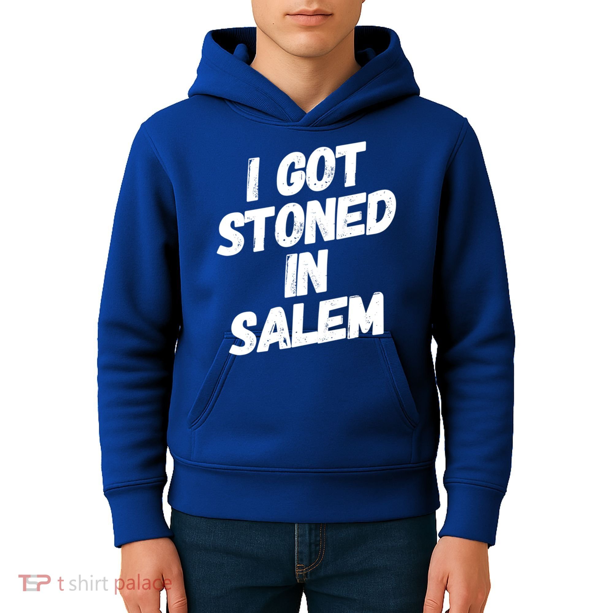 I Got Stoned In Salem Halloween Witches Stoner Cool Gift Kids Hoodie