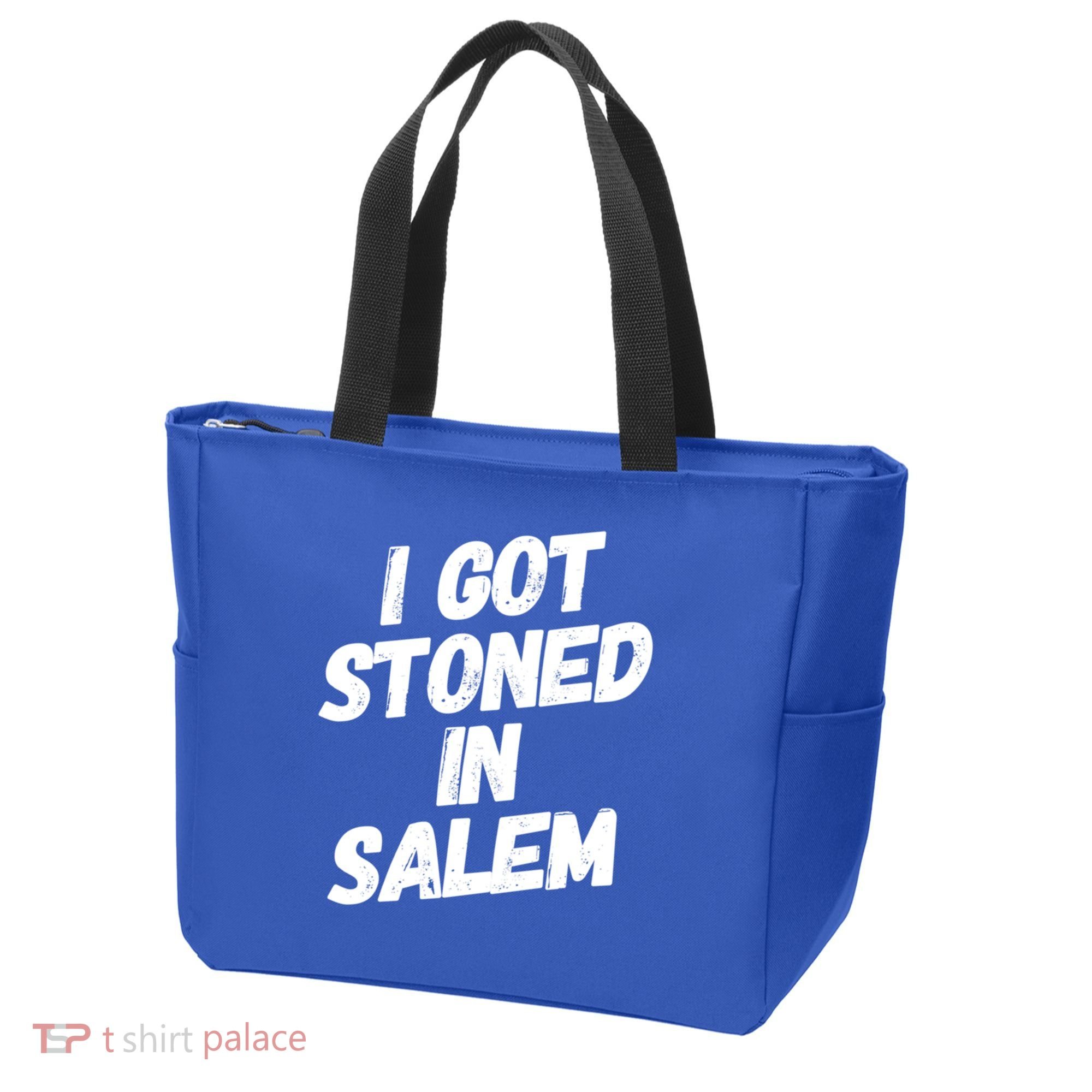 I Got Stoned In Salem Halloween Witches Stoner Cool Gift Tote Bag