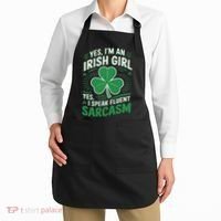 Irish Girl Speak Fluent Sarcasm Funny Apron thumb 2