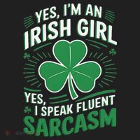 Irish Girl Speak Fluent Sarcasm Funny Beanie thumb 2