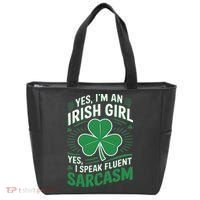 Irish Girl Speak Fluent Sarcasm Funny Tote Bag thumb 0