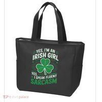 Irish Girl Speak Fluent Sarcasm Funny Tote Bag thumb 3