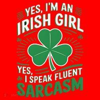Irish Girl Speak Fluent Sarcasm Funny Santa Hat thumb 1