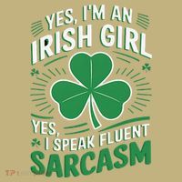 Irish Girl Speak Fluent Sarcasm Funny Polo thumb 2
