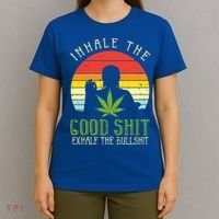 Inhale Good Shit Exhale Bullshit Weed Cannabis Yoga 420 Gift T-Shirt thumb 4