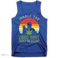 Inhale Good Shit Exhale Bullshit Weed Cannabis Yoga 420 Gift Tank Top thumb 0