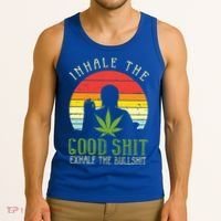 Inhale Good Shit Exhale Bullshit Weed Cannabis Yoga 420 Gift Tank Top thumb 3
