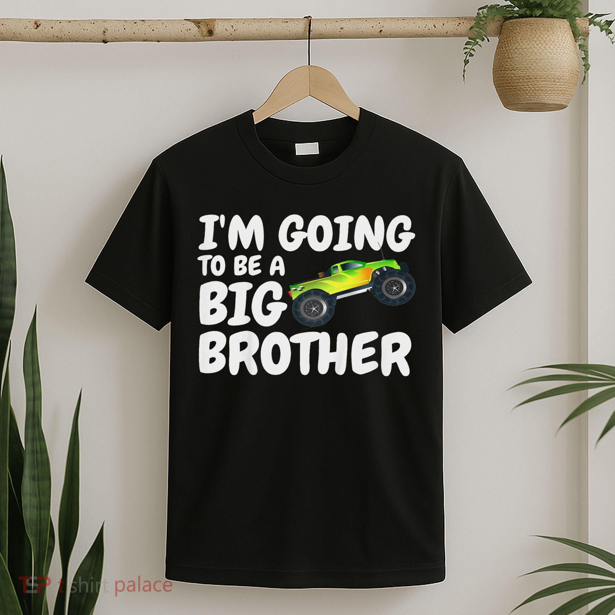 I'm Going To Be A Big Brother Announcement Monster Truck Car T-Shirt